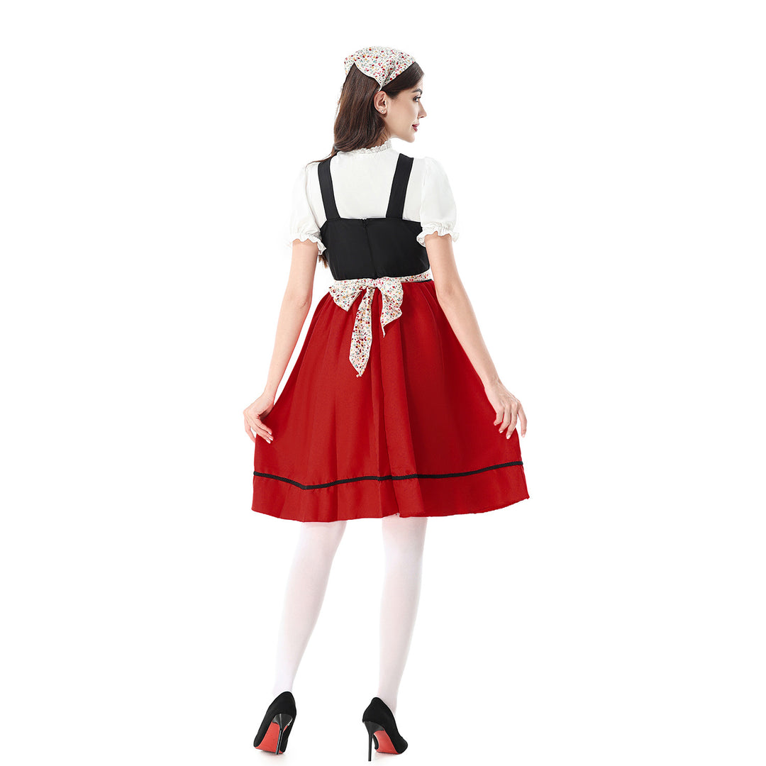 Damen nan traditionelles Dirndlkleid mit geschnürtem Mieder und floraler Schürze Drune