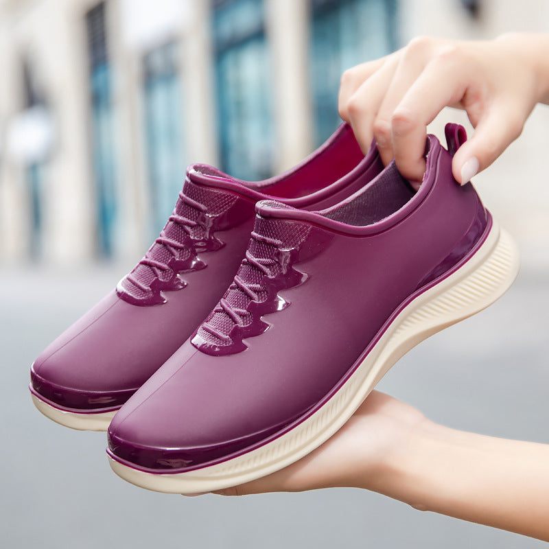 Herren Wasserdichter Slip‑On Gummisneaker mit stoßdämpfender Laufsohle und dezenter Schnüroptik Drune