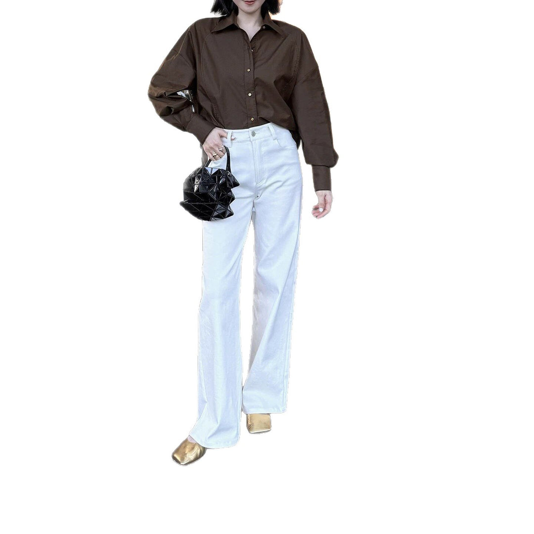 Damen Elegante Oversized Bluse aus hochwertigem Stoff Drune