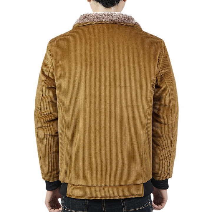 Herren Cord-Bomberblouson mit Sherpa-Kragen, Thermo-Futter und Utility-Taschen Drune
