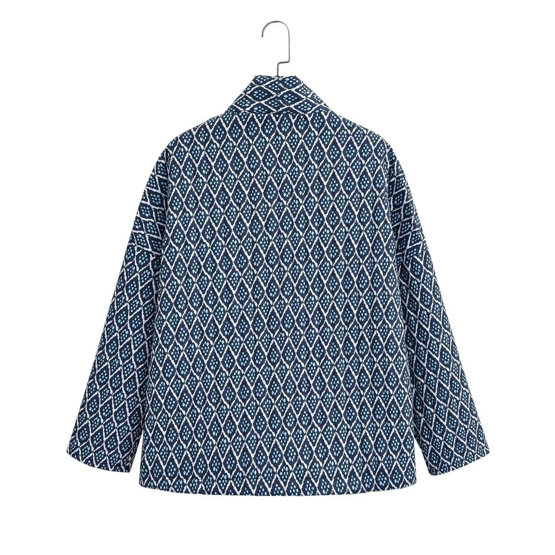 Damen Gesteppte Kimono-Überwurfjacke mit offenem Schnitt und aufgesetzten Taschen Drune
