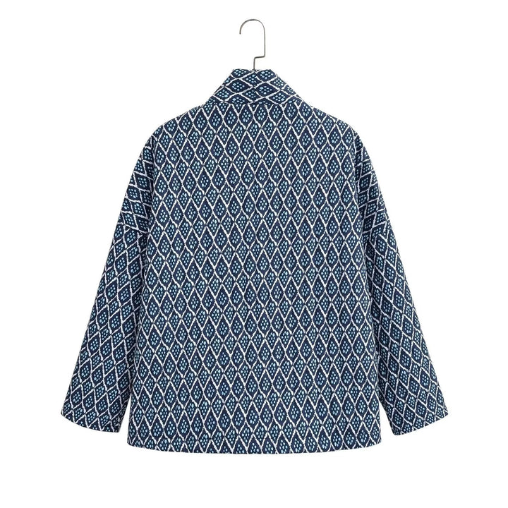 Damen Gesteppte Kimono-Überwurfjacke mit offenem Schnitt und aufgesetzten Taschen Drune