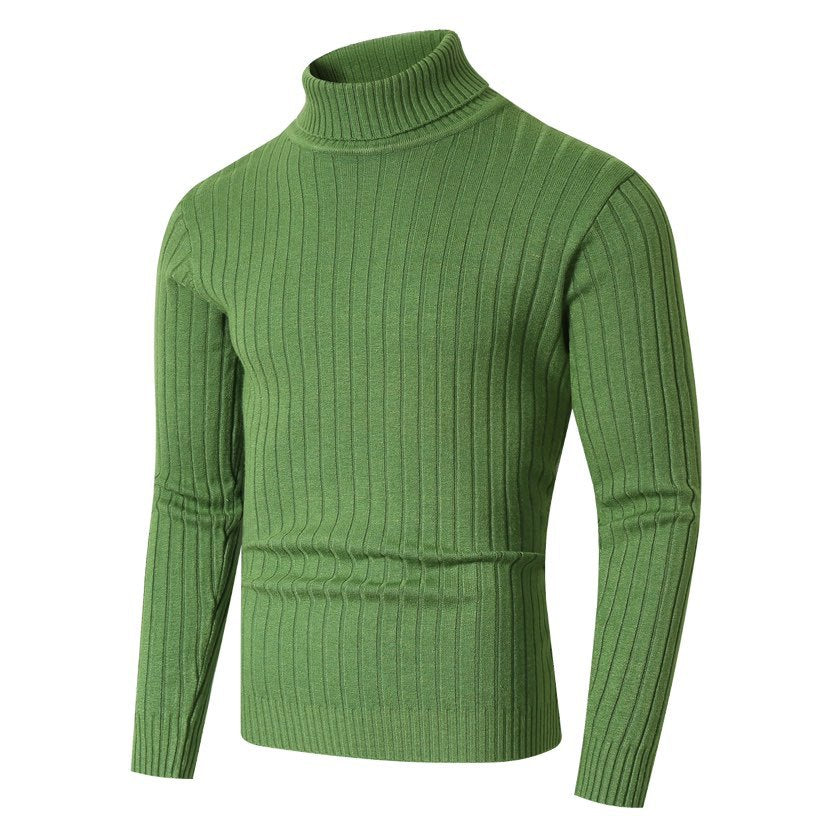 Herren Figurbetonter Rippenstrick‑Rollkragenpullover mit Stretch‑Feinstrick Drune