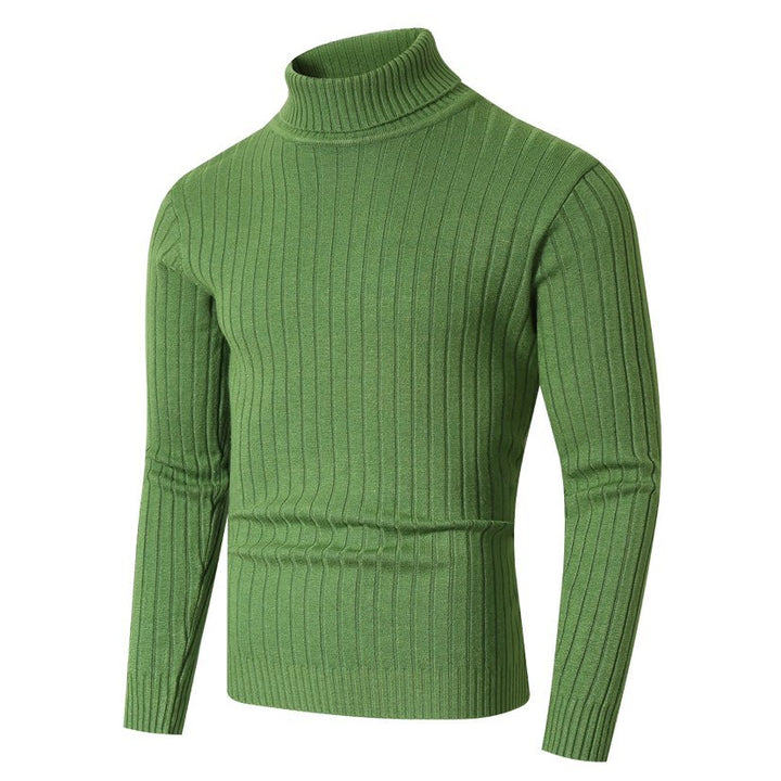Herren Figurbetonter Rippenstrick‑Rollkragenpullover mit Stretch‑Feinstrick Drune