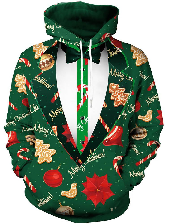 Damen Humorvoller Weihnachts-Kapuzenpullover Drune
