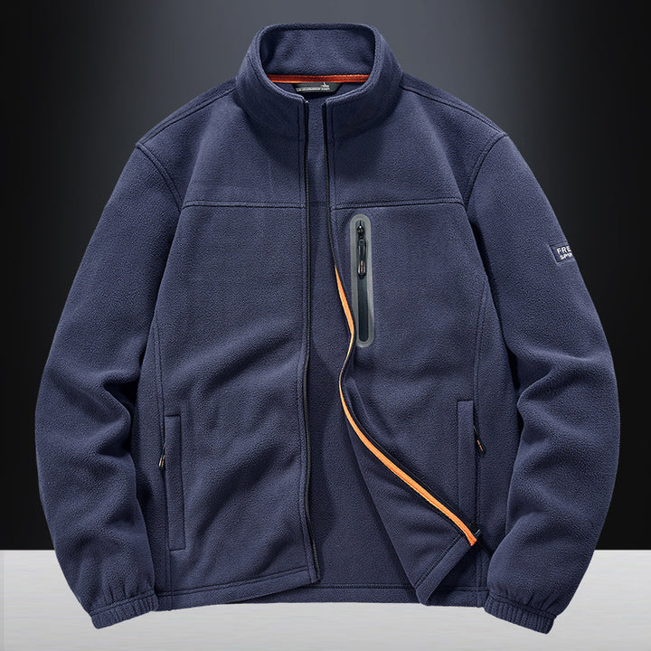 Herren Fleecejacke mit windabweisendem Microfleece, verschweißter Brustreißverschlusstasche und elastischen Bündchen Drune