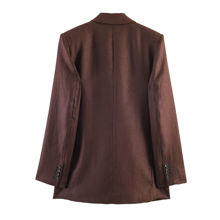 Damen Doppelreihiger Blazer mit gerade geschnittener Anzughose Drune
