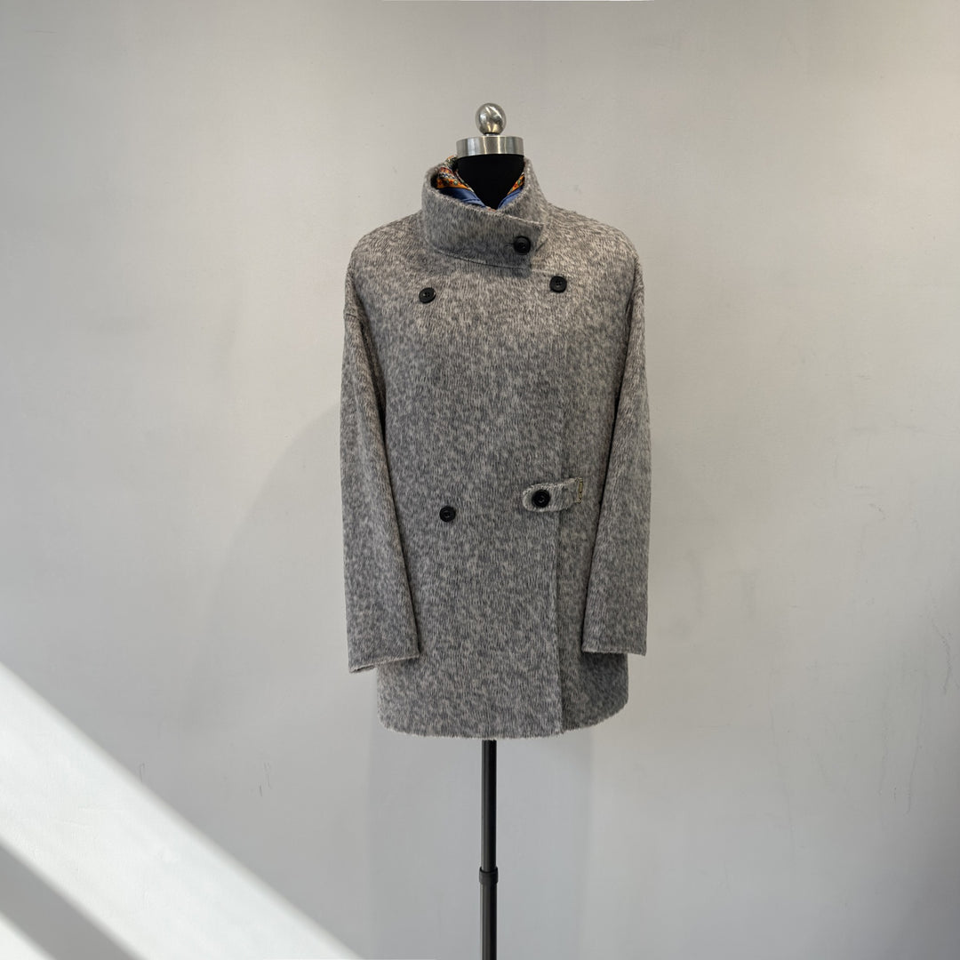Damen Übergroße Wollmischung Peacoat Drune