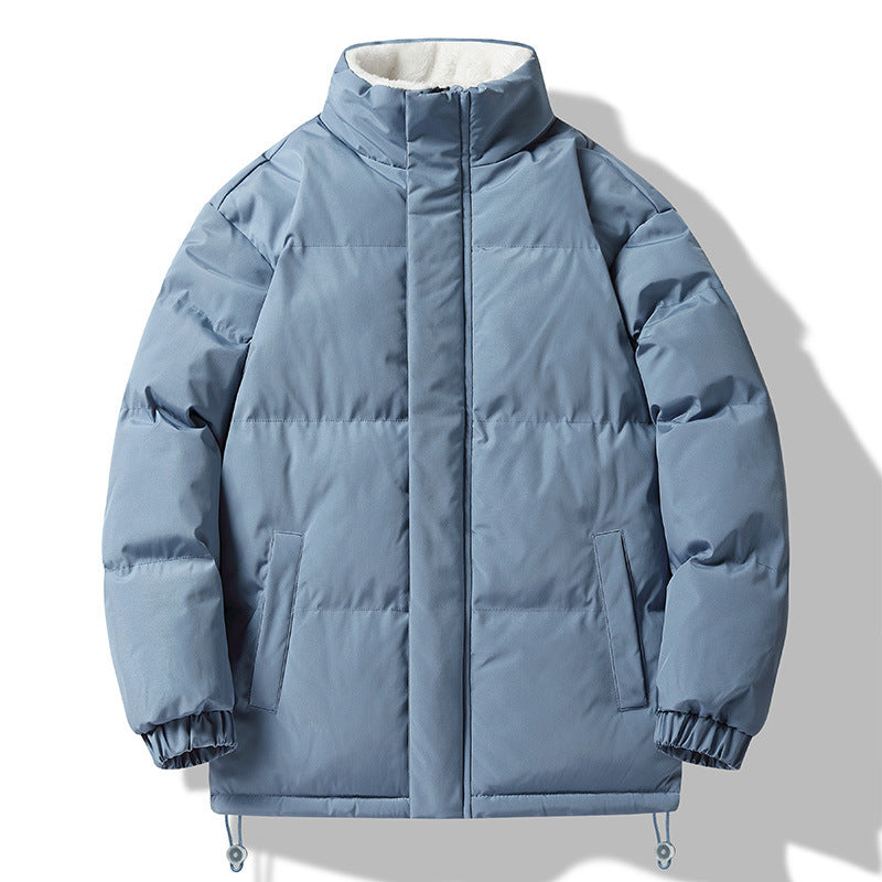 Herren Wattierter Kurzparka mit hohem Stehkragen Teddyfutter elastischen Bündchen und Kordelzug Drune