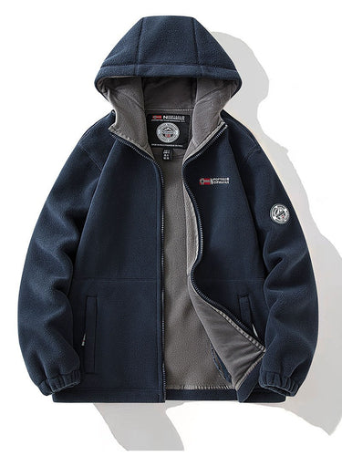 Unisex Kapuzen-Fleecejacke mit wärmender Microfleece-Innenlage, durchgehendem Reißverschluss und elastischen Bündchen Drune