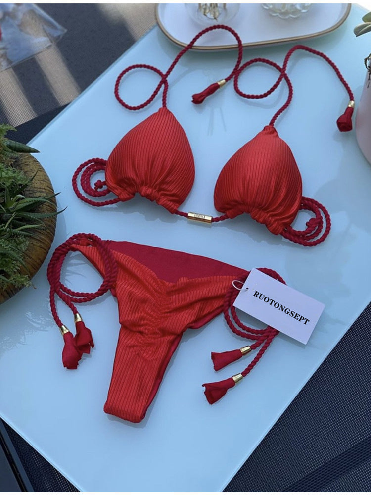 Damen Bikini-Set mit verstellbaren Riemen und raffiniertem Design Drune