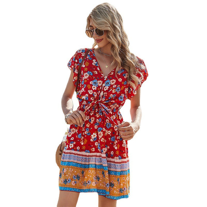 Damen Sommerkleid mit floralem Muster Drune