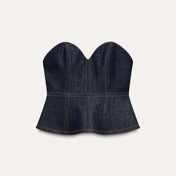 Damen Jeansblazer im modernen Look mit tailliertem Schnitt und praktischen Taschen Drune