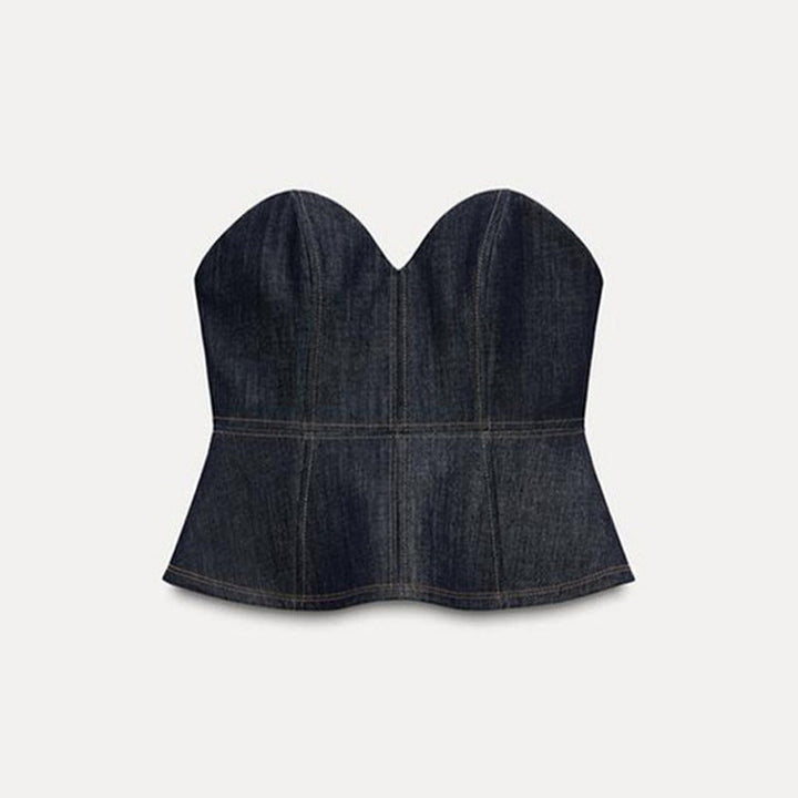 Damen Jeansblazer im modernen Look mit tailliertem Schnitt und praktischen Taschen Drune