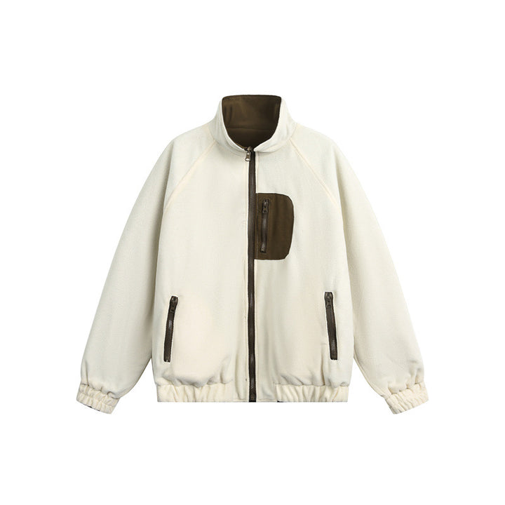 Unisex Leichte Fleece-Outdoorjacke mit Reißverschluss-Brusttasche und elastischem Saum Drune