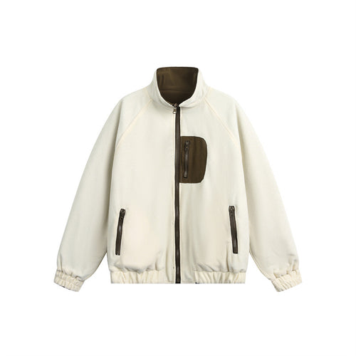 Unisex Leichte Fleece-Outdoorjacke mit Reißverschluss-Brusttasche und elastischem Saum Drune