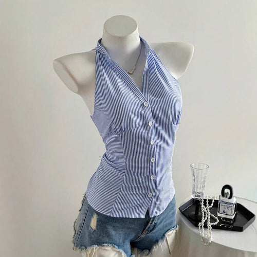Damen Haltertop mit elegantem Streifenmuster Drune