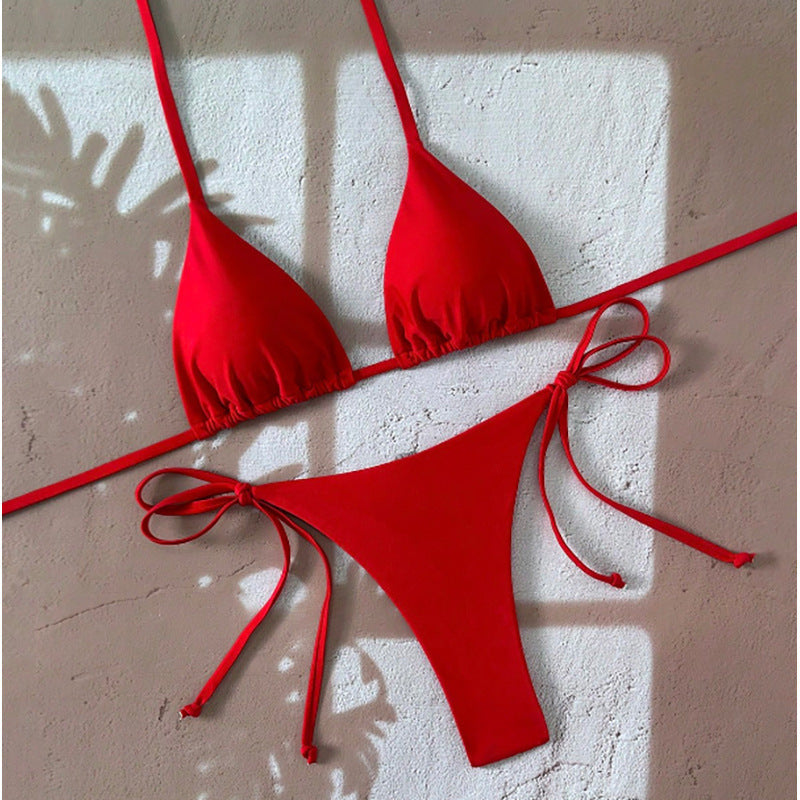 Damen Spaghetti-Träger-Bikini Set Drune