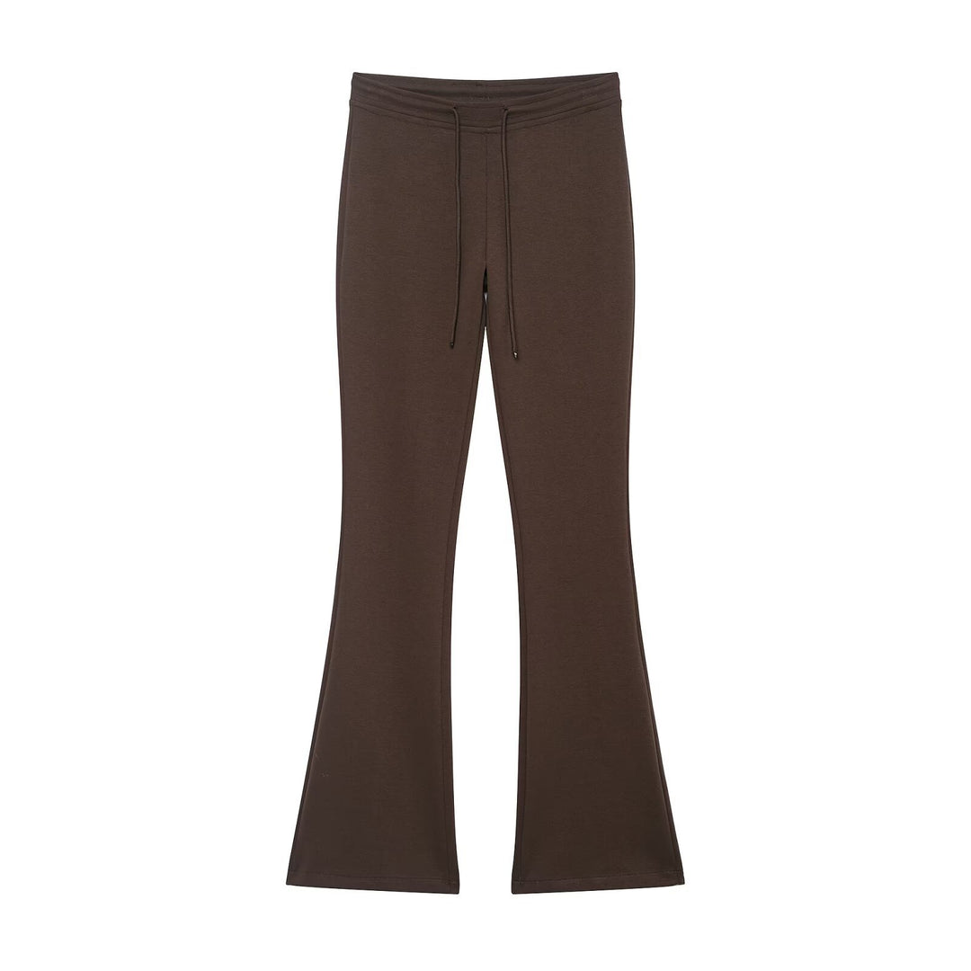 Damen Highwaist Schlaghose aus weichem Sweat mit Tunnelzug Drune