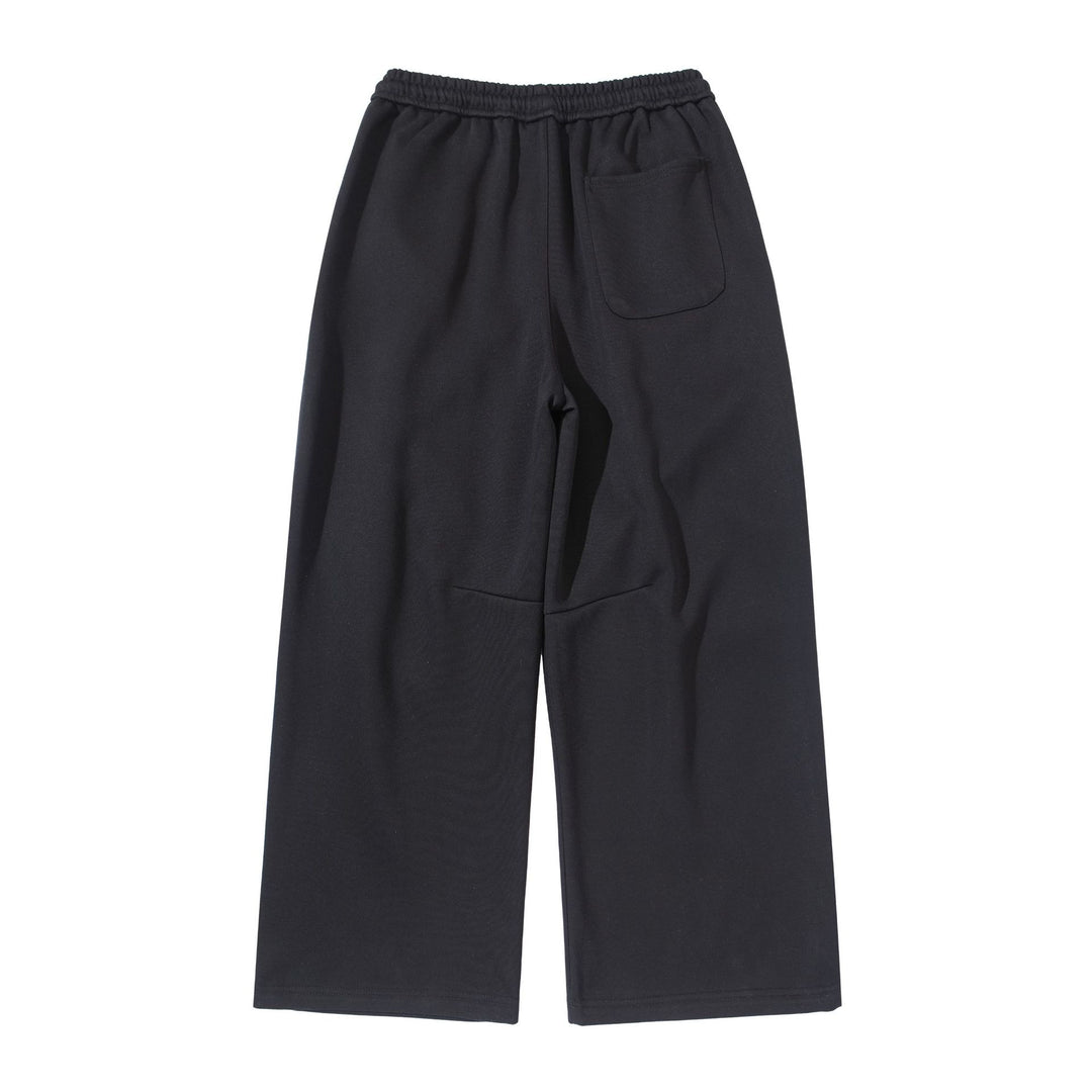 Damen Weite Cropped-Jogginghose aus French-Terry mit hohem Elastikbund, Kordelzug und Eingrifftaschen Drune