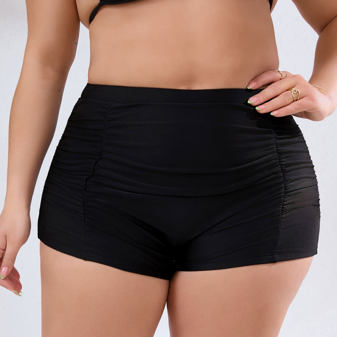 Damen Hochtaillierte Badeshorts mit dezenten Rüschendetails Drune