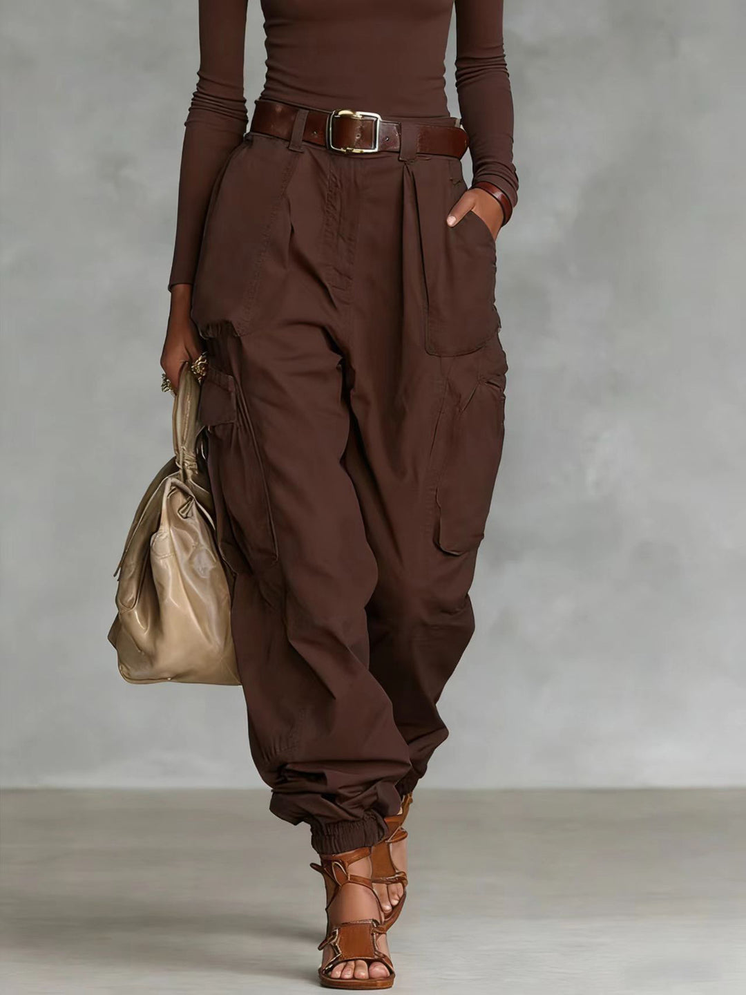 Damen Cargo-Hose mit elastischem Bund und praktischen Taschen Drune