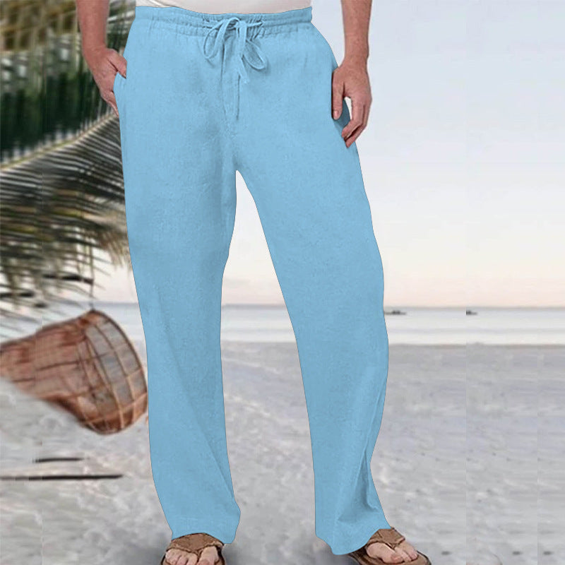 Herren nan weiche Loungehose aus Baumwolljersey mit elastischem Tunnelzugbund und seitlichen Eingrifftaschen Drune