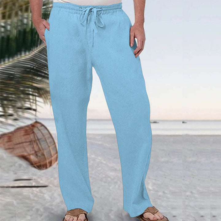Herren nan weiche Loungehose aus Baumwolljersey mit elastischem Tunnelzugbund und seitlichen Eingrifftaschen Drune