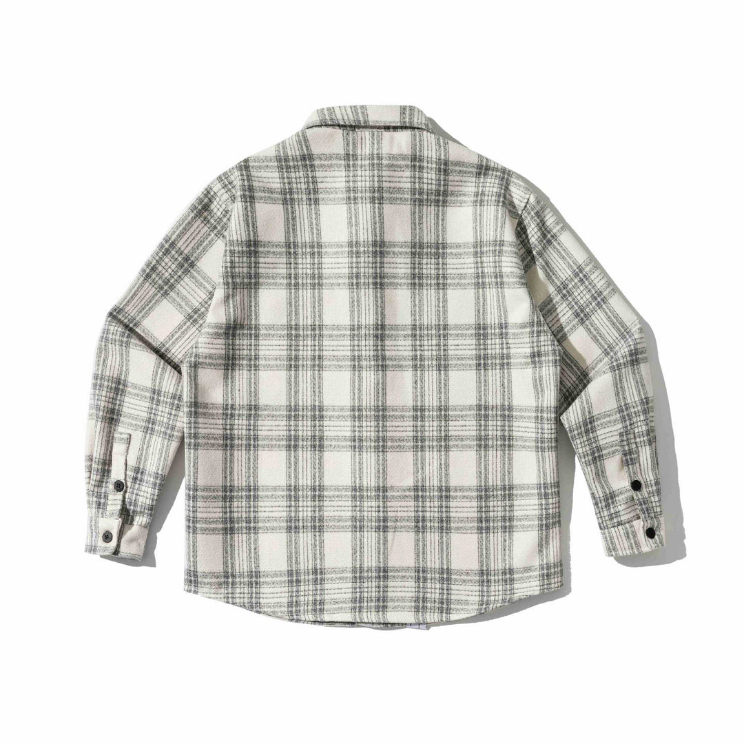 Herren Kariertes Teddy-Fleece Overshirt mit Brusttasche Drune