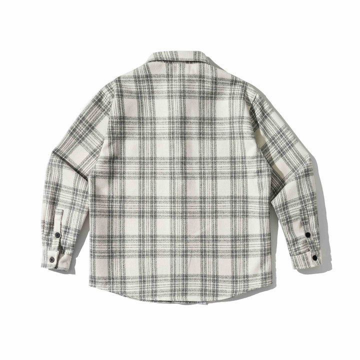 Herren Kariertes Teddy-Fleece Overshirt mit Brusttasche Drune