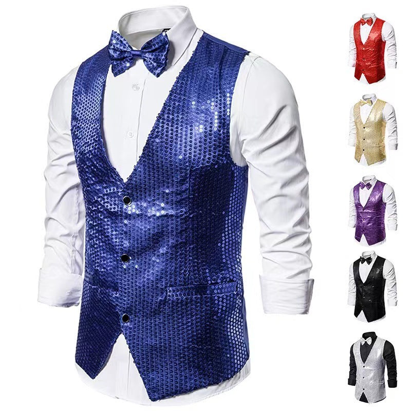Herren eleganter Anzug mit glitzernden Pailletten und idealem Slim-Fit Drune