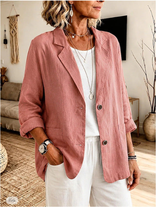 Damen Leichte und elegante Leinenjacke Drune