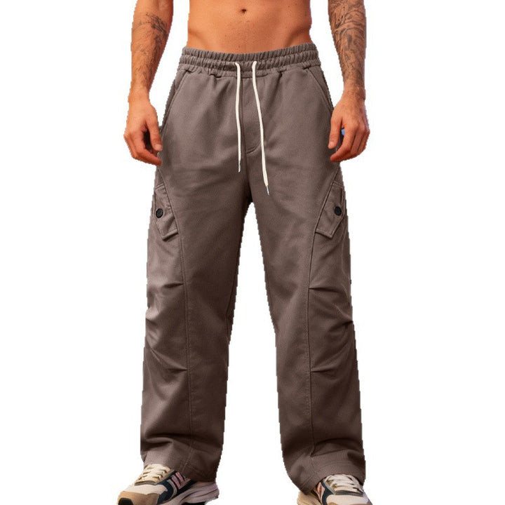 Herren Oversize-Cargo-Hose im Utility-Streetwear-Look mit Tunnelzug und Klappentaschen Drune