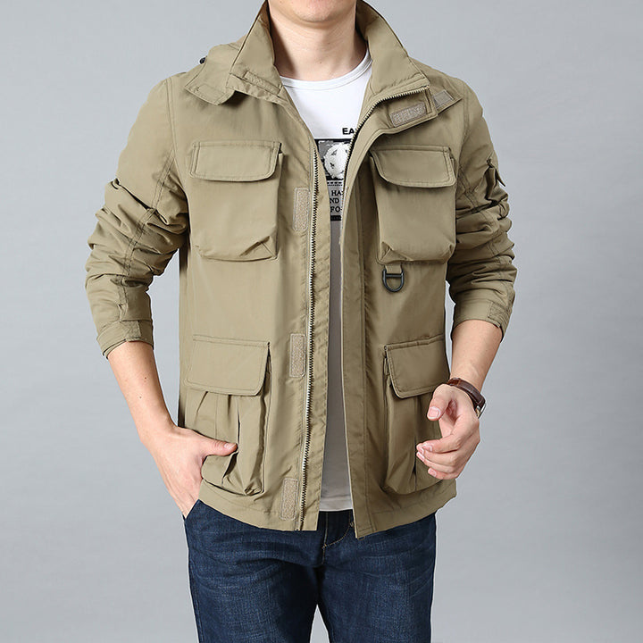 Herren Expedition-Fieldparka mit vollem Teddyfutter, verstellbarer Kapuze und Mehrfach-Cargo-Taschen Drune