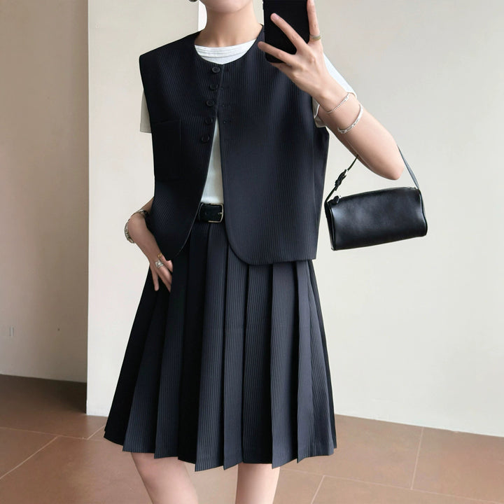 Damen Elegante Blazer-Weste mit gestreiftem Design Drune