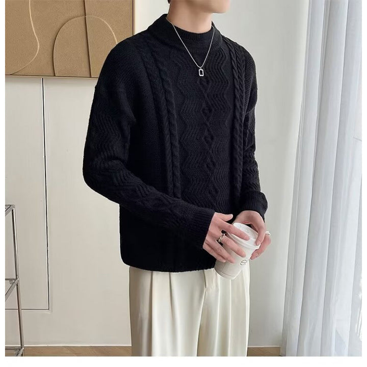 Herren Grobstrickpullover mit modernen Zopfmuster Drune