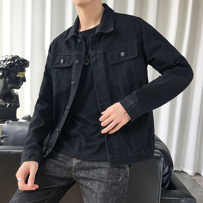 Herren Slim‑Fit Denim‑Truckerjacke im Overshirt‑Schnitt mit Brustklappen Drune