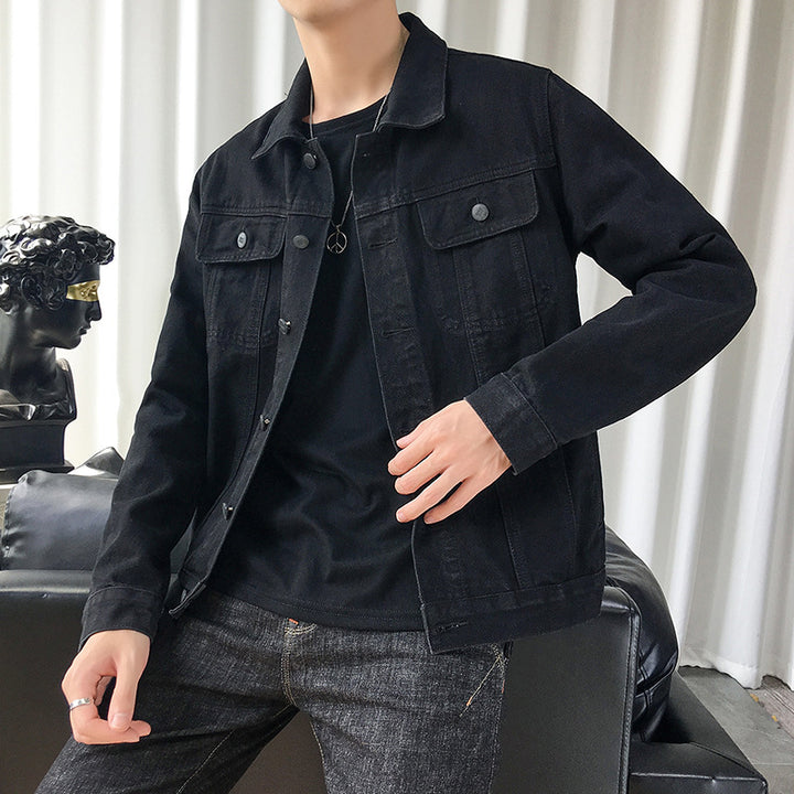 Herren Slim‑Fit Denim‑Truckerjacke im Overshirt‑Schnitt mit Brustklappen Drune