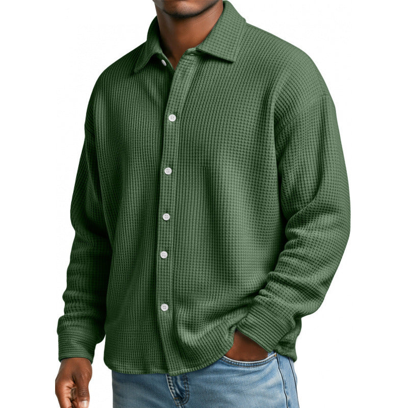 Herren Modische Strickjacke mit hohem Kragen Drune