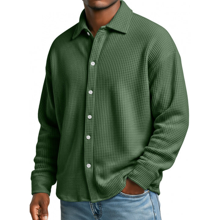 Herren Modische Strickjacke mit hohem Kragen Drune