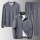 Herren Dreiteiliges Freizeit-Trainingsset aus French-Terry mit Kapuzenjacke, Rundhals-Sweat & tapered Jogginghose Drune