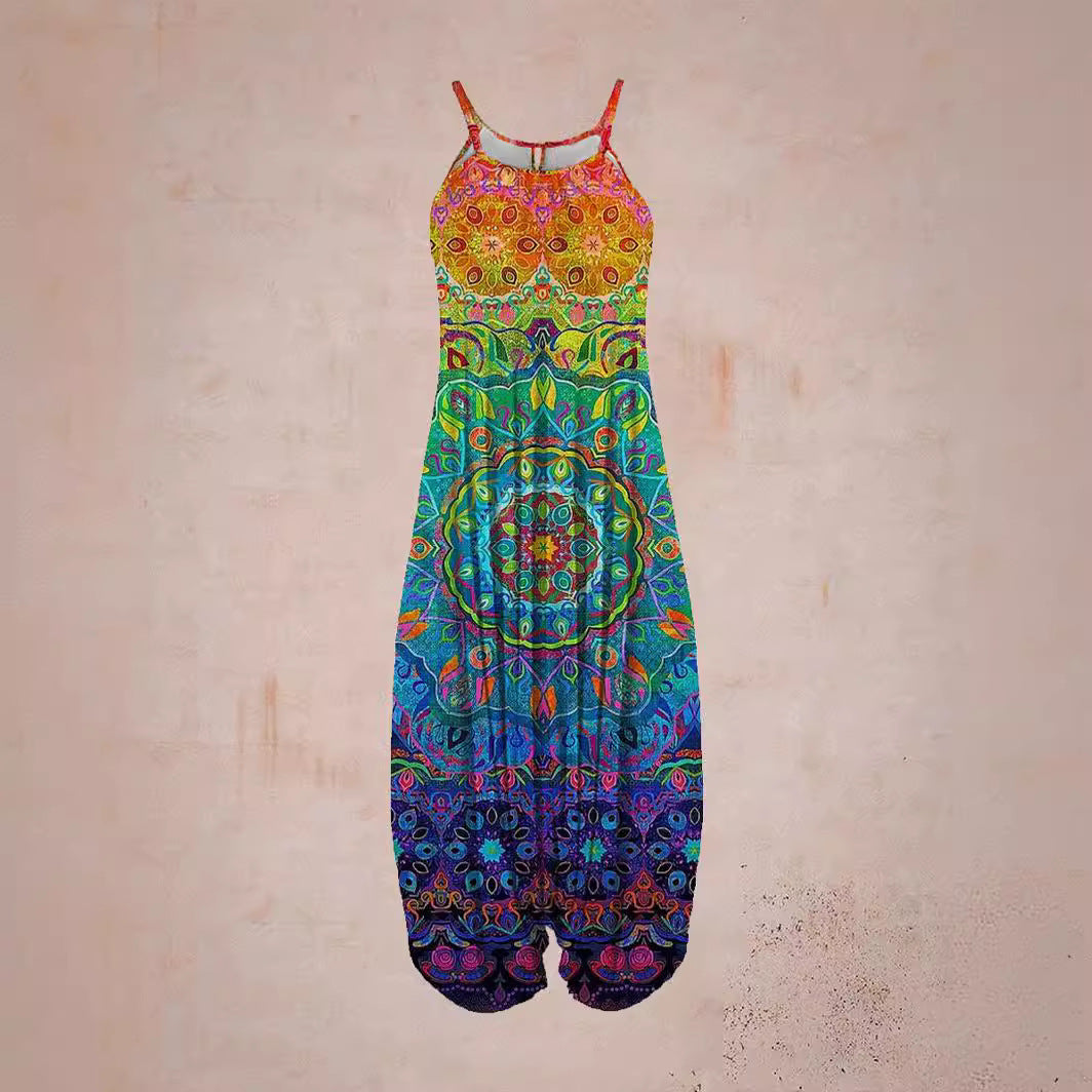 Damen Jumpsuit mit astrologischem Print Drune