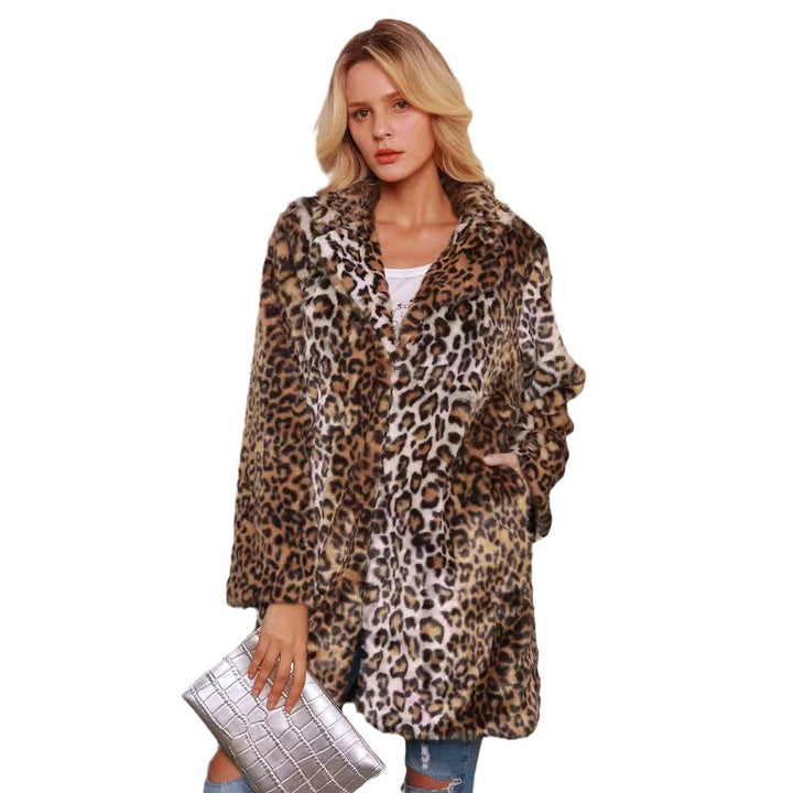 Damen Trendiger Leopardenfell-Cape Drune