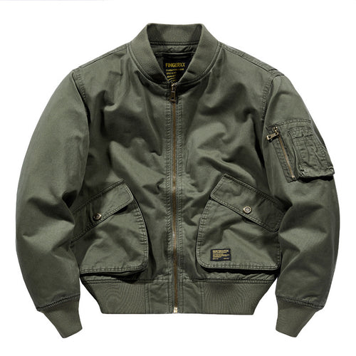 Herren Kurzschnitt Bomberjacke im Vintage-Fieldlook mit Utility‑Taschen Drune