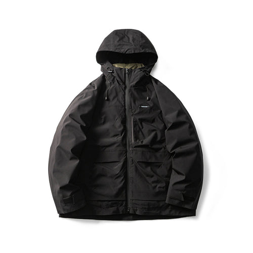 Herren Funktionelle Outdoor-Softshelljacke mit Kapuze und Mehrfachtaschen Drune