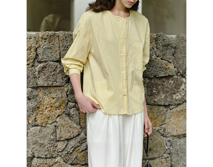 Damen Bequeme und lässige Bluse mit Knopfdetail Drune