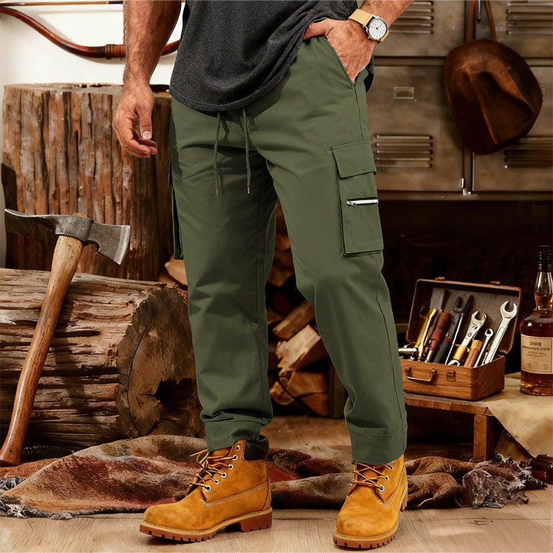 Herren Cargo-Jogginghose mit Multifunktionalen Reißverschluss-Taschen & Elastischem Bündchen Drune