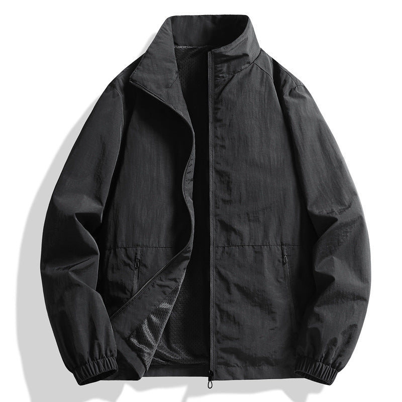 Herren Leichte Windjacke mit hohem Kragen Drune