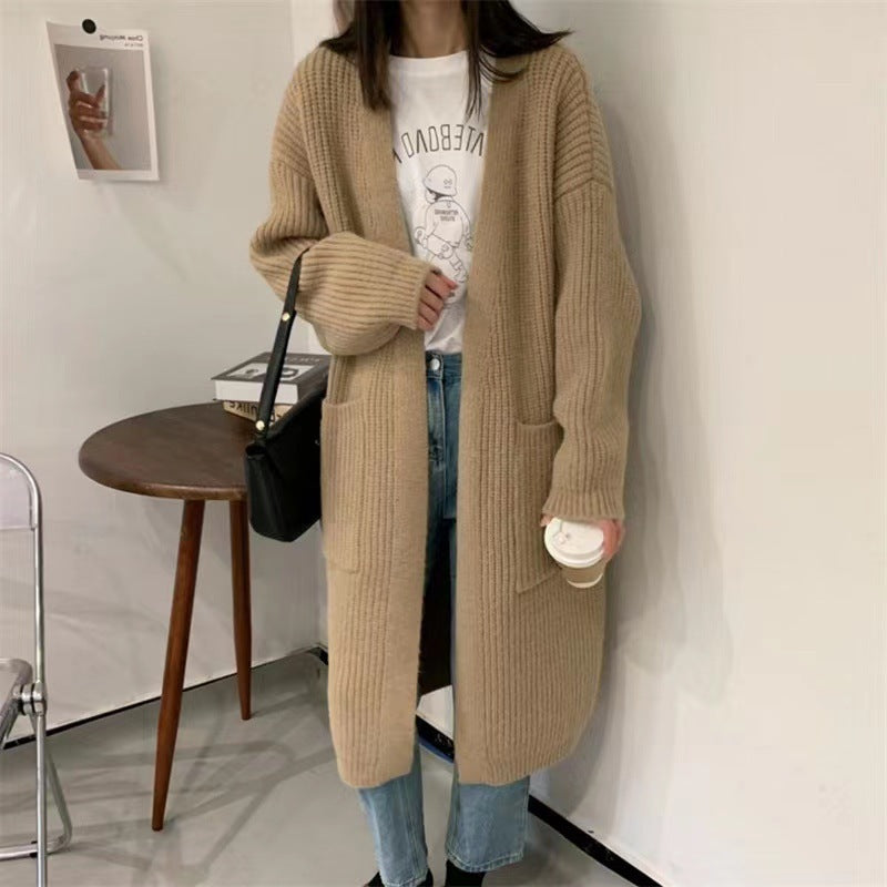 Damen Strickcardigan mit lockerer Silhouette und tiefen Taschen Drune