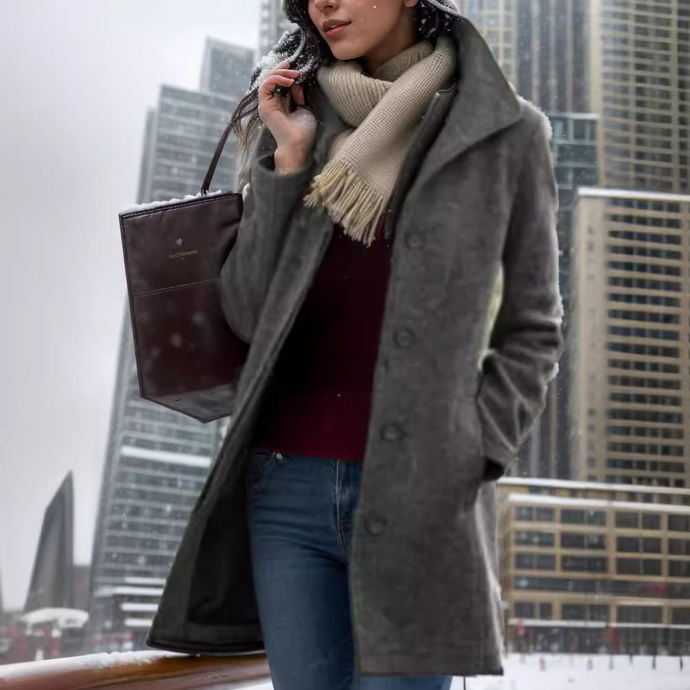 Damen Modellierter Trendmantel Drune